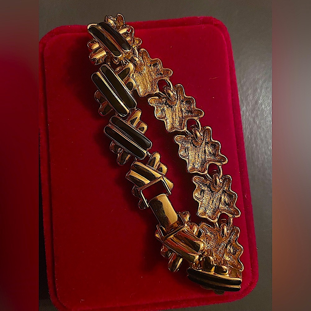 Vintage Monet Gold and Black Bracelet